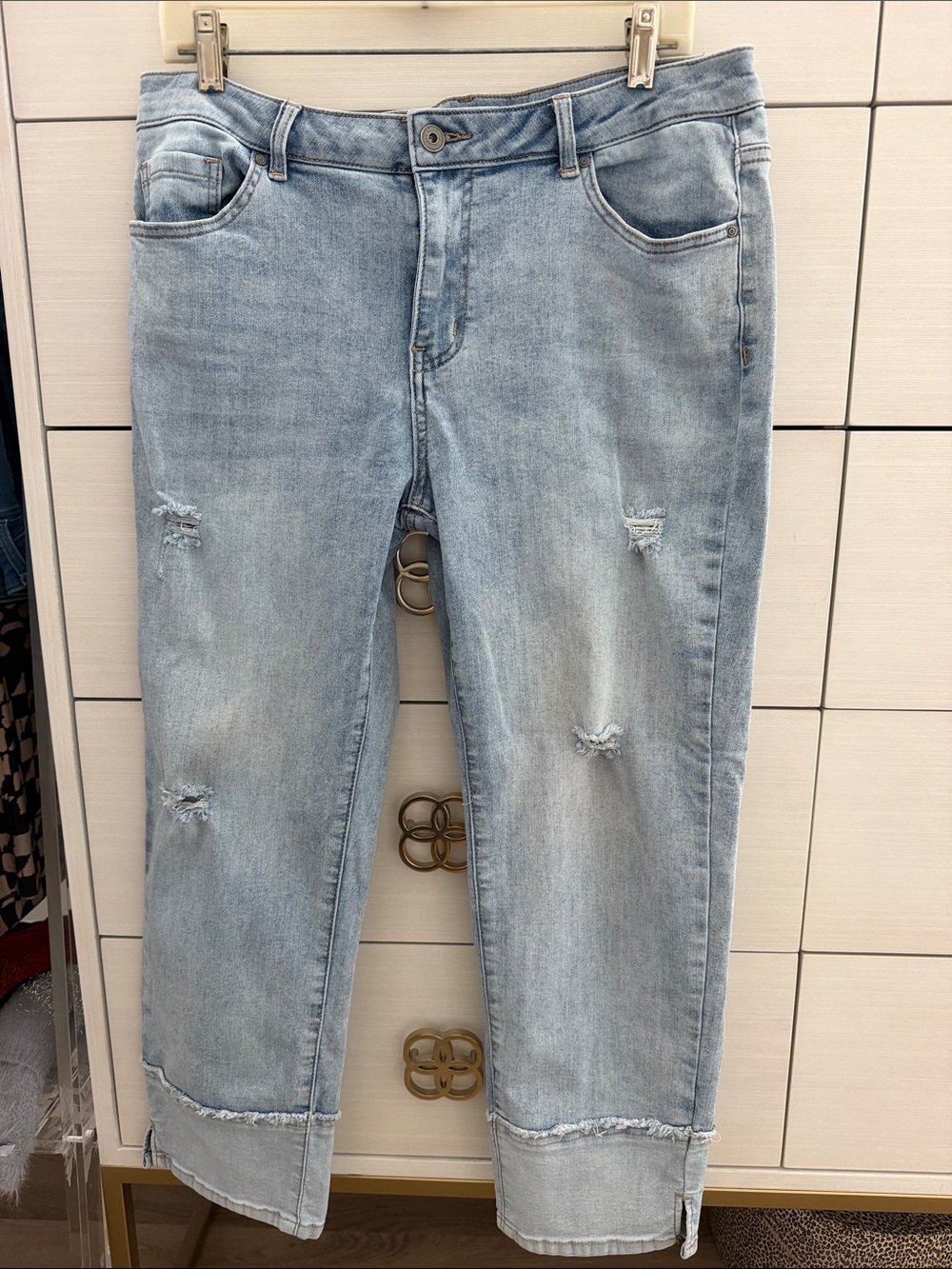 Charlie B Light Blue Distressed Women's Jeans